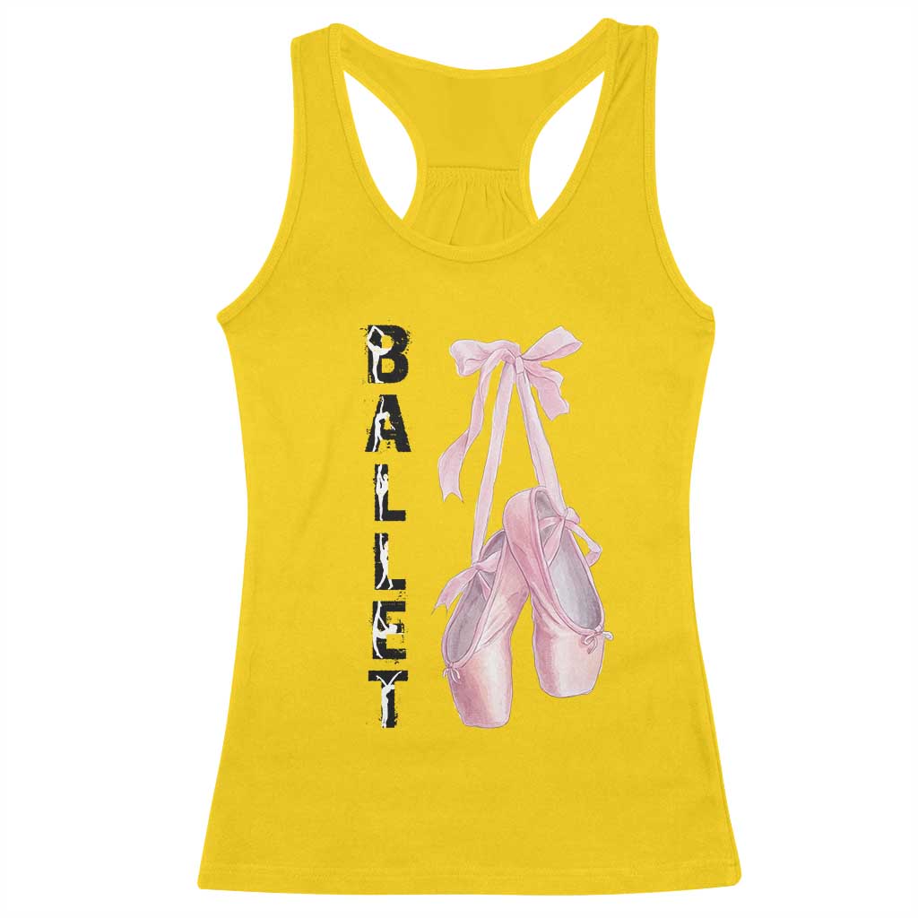 Ballerina Pointe Shoes Racerback Tank Top Gift For Cute Ballet Girl - Wonder Print Shop