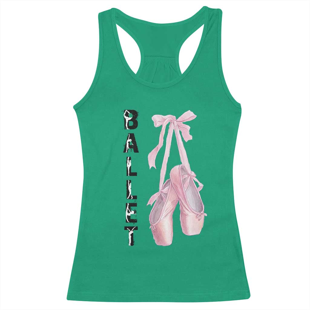 Ballerina Pointe Shoes Racerback Tank Top Gift For Cute Ballet Girl - Wonder Print Shop