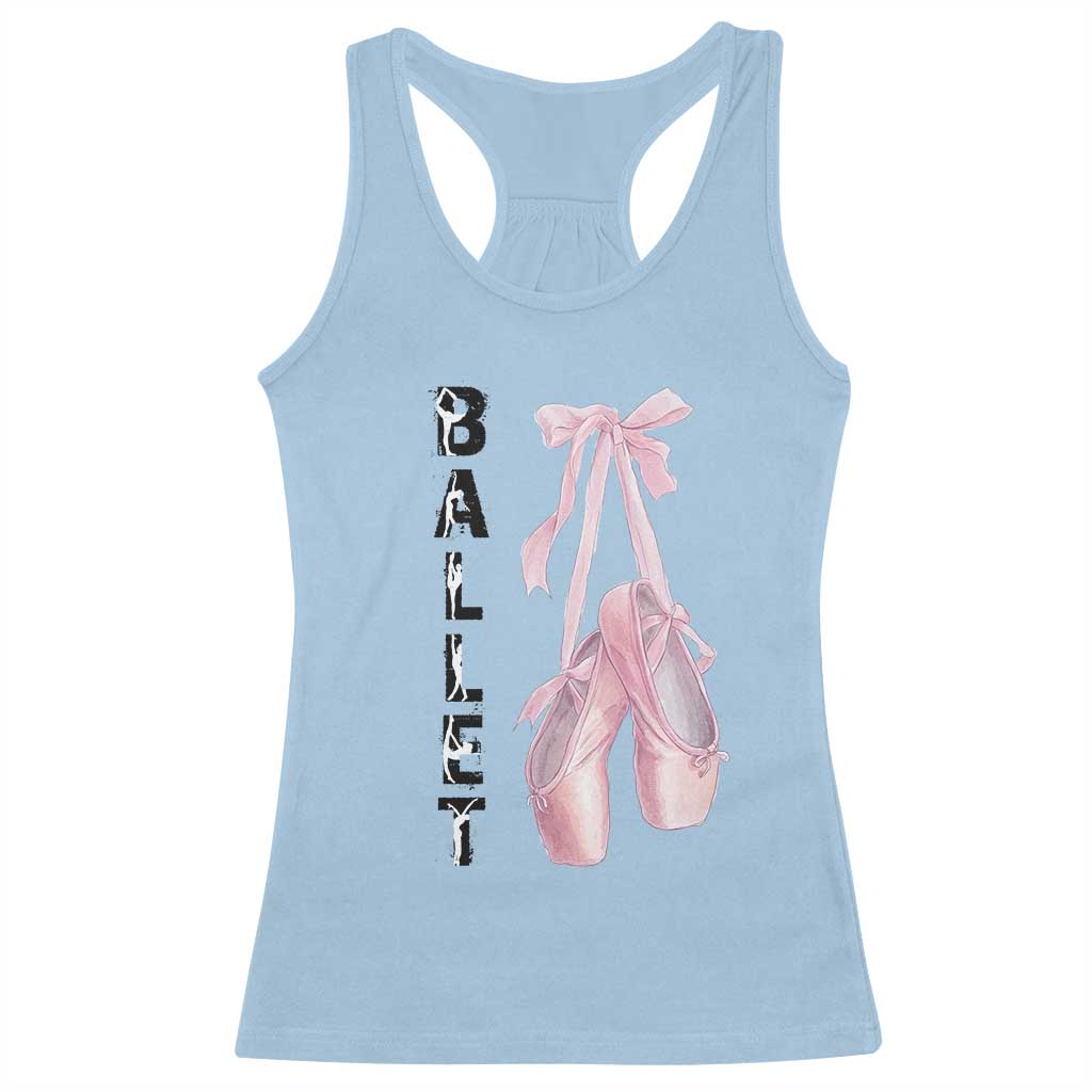 Ballerina Pointe Shoes Racerback Tank Top Gift For Cute Ballet Girl - Wonder Print Shop