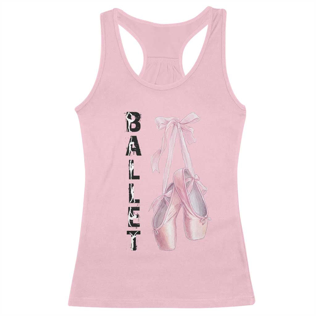 Ballerina Pointe Shoes Racerback Tank Top Gift For Cute Ballet Girl - Wonder Print Shop