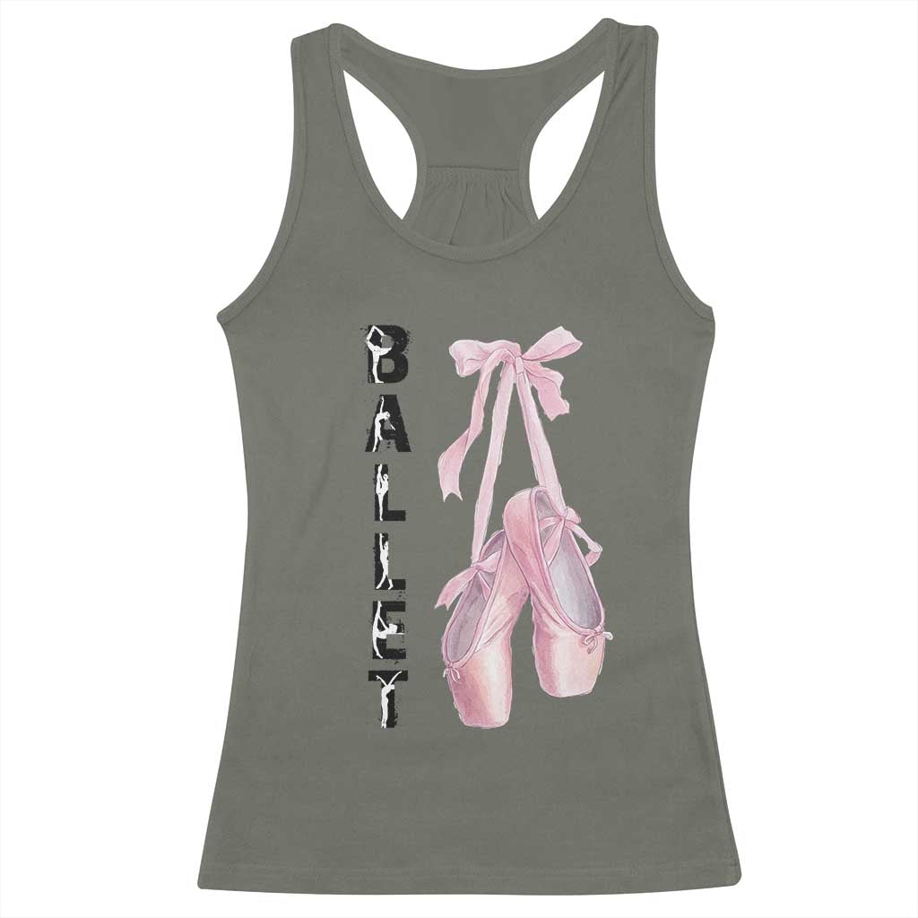 Ballerina Pointe Shoes Racerback Tank Top Gift For Cute Ballet Girl - Wonder Print Shop