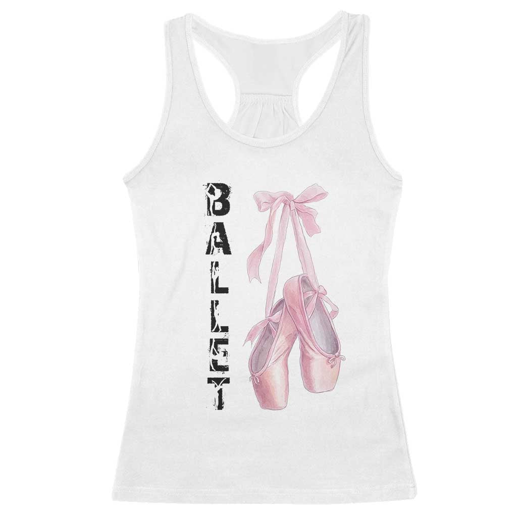Ballerina Pointe Shoes Racerback Tank Top Gift For Cute Ballet Girl - Wonder Print Shop