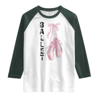 Ballerina Pointe Shoes Raglan Shirt Gift For Cute Ballet Girl - Wonder Print Shop