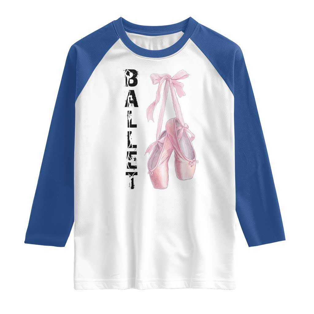 Ballerina Pointe Shoes Raglan Shirt Gift For Cute Ballet Girl - Wonder Print Shop