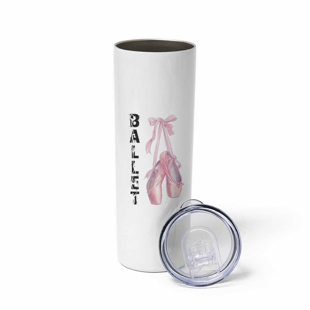 Ballerina Pointe Shoes Skinny Tumbler Gift For Cute Ballet Girl