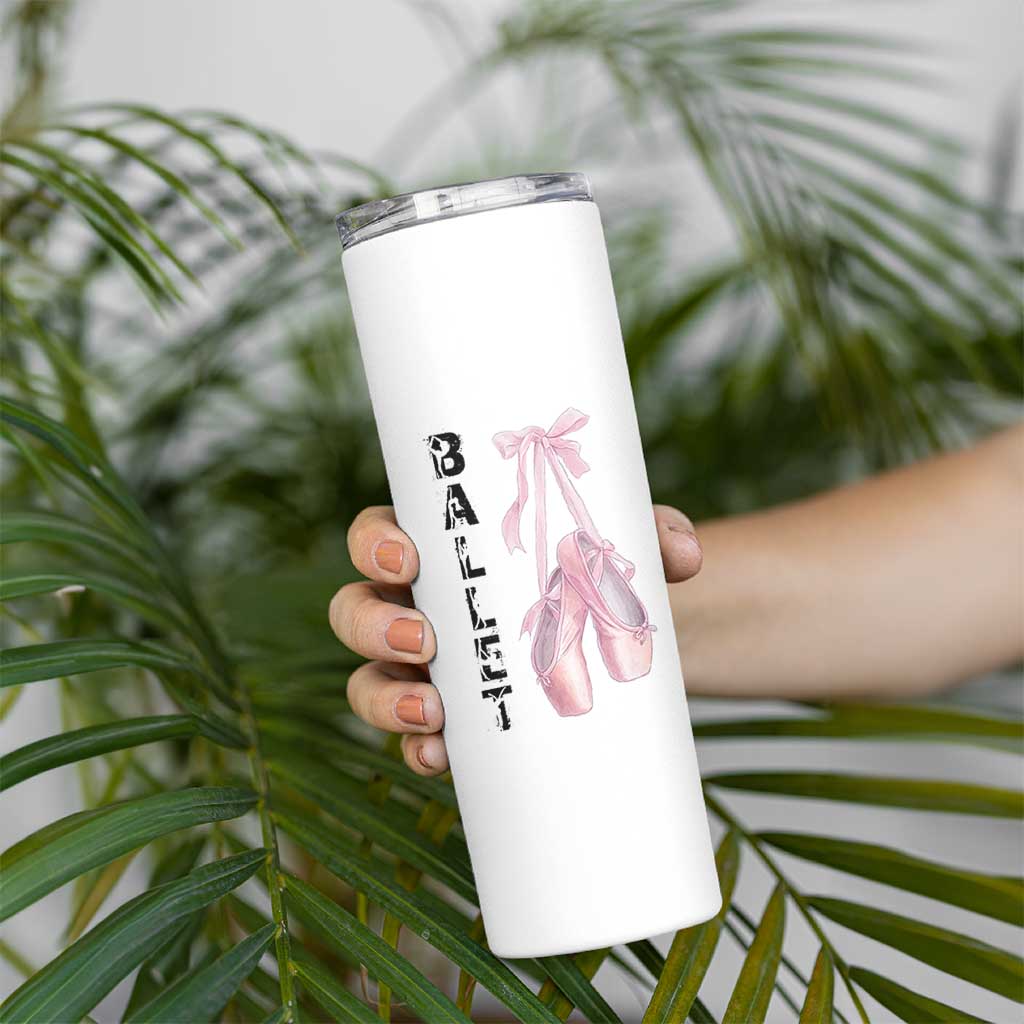 Ballerina Pointe Shoes Skinny Tumbler Gift For Cute Ballet Girl