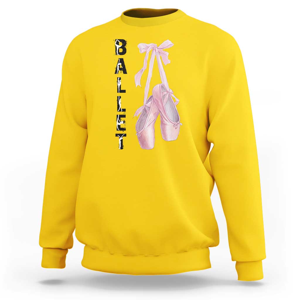 Ballerina Pointe Shoes Sweatshirt Gift For Cute Ballet Girl - Wonder Print Shop