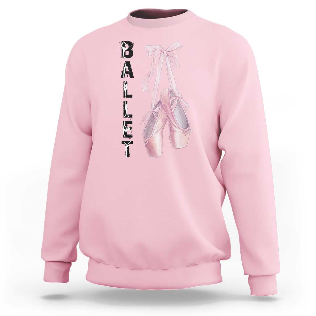Ballerina Pointe Shoes Sweatshirt Gift For Cute Ballet Girl - Wonder Print Shop