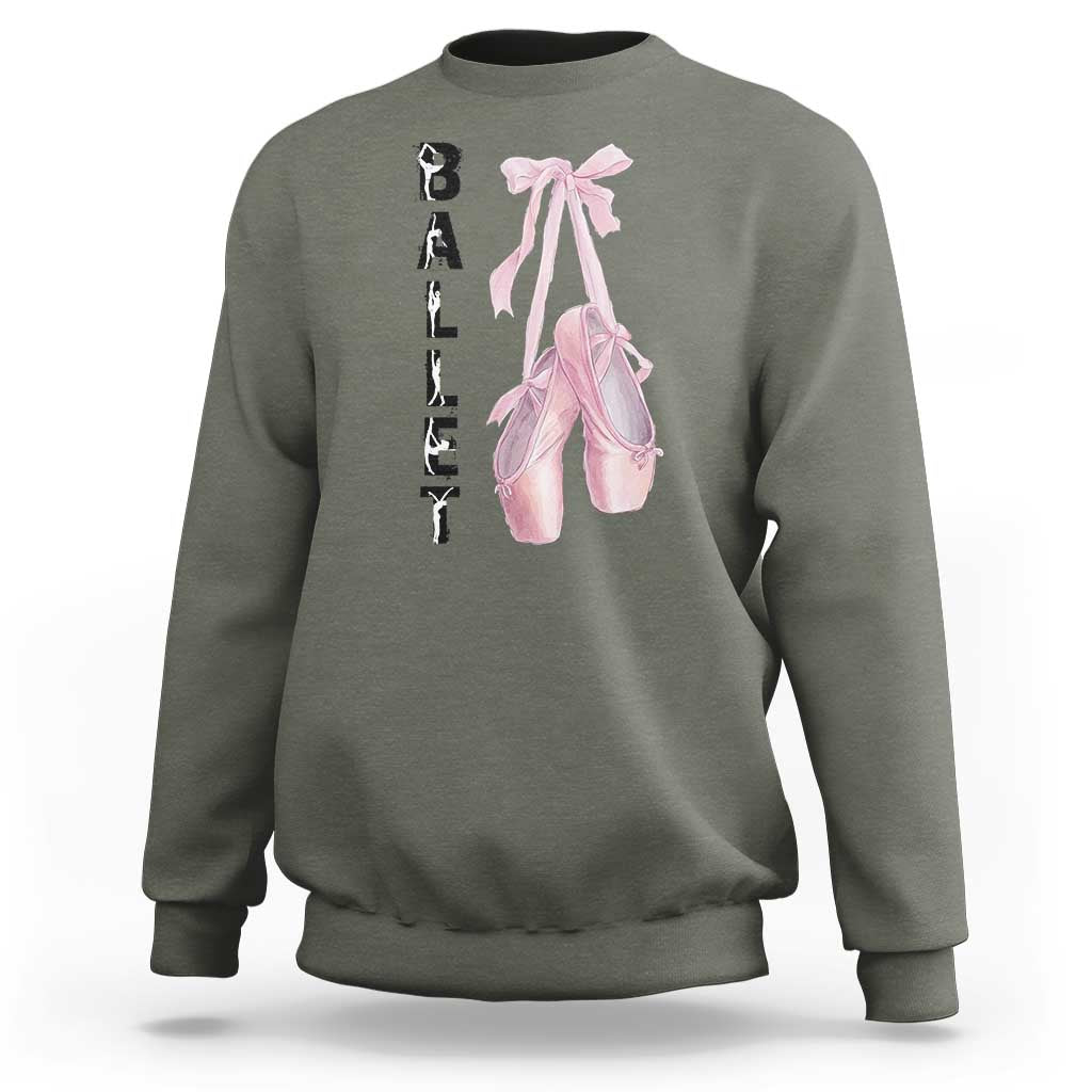 Ballerina Pointe Shoes Sweatshirt Gift For Cute Ballet Girl - Wonder Print Shop