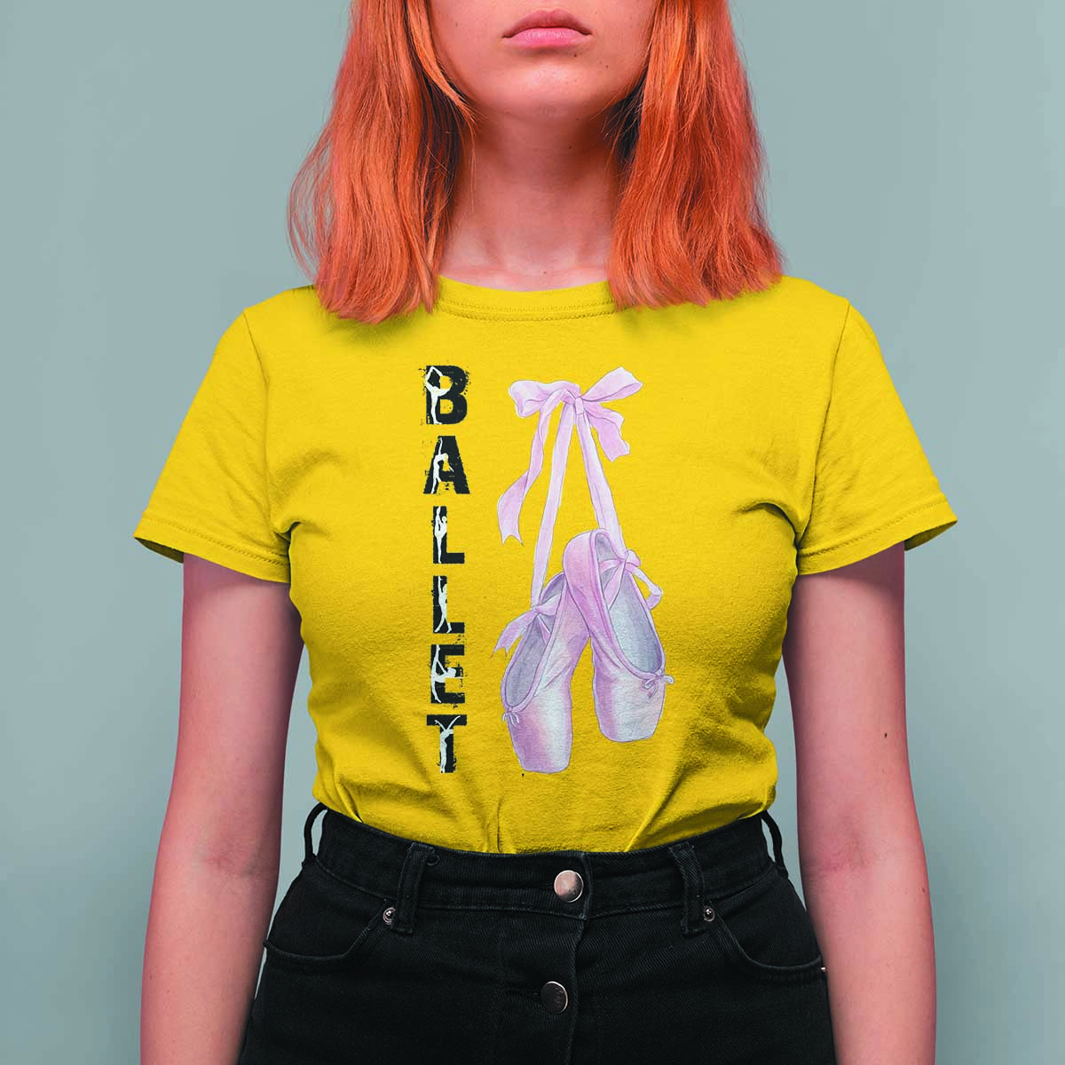 Ballerina Pointe Shoes T Shirt For Women Gift For Cute Ballet Girl - Wonder Print Shop