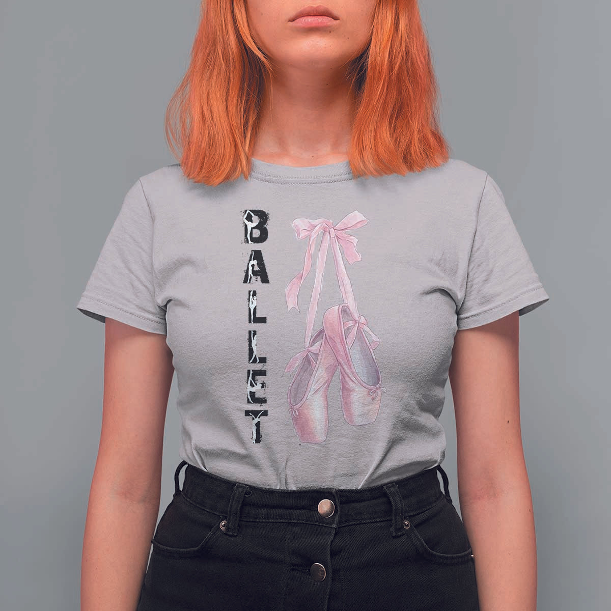 Ballerina Pointe Shoes T Shirt For Women Gift For Cute Ballet Girl - Wonder Print Shop