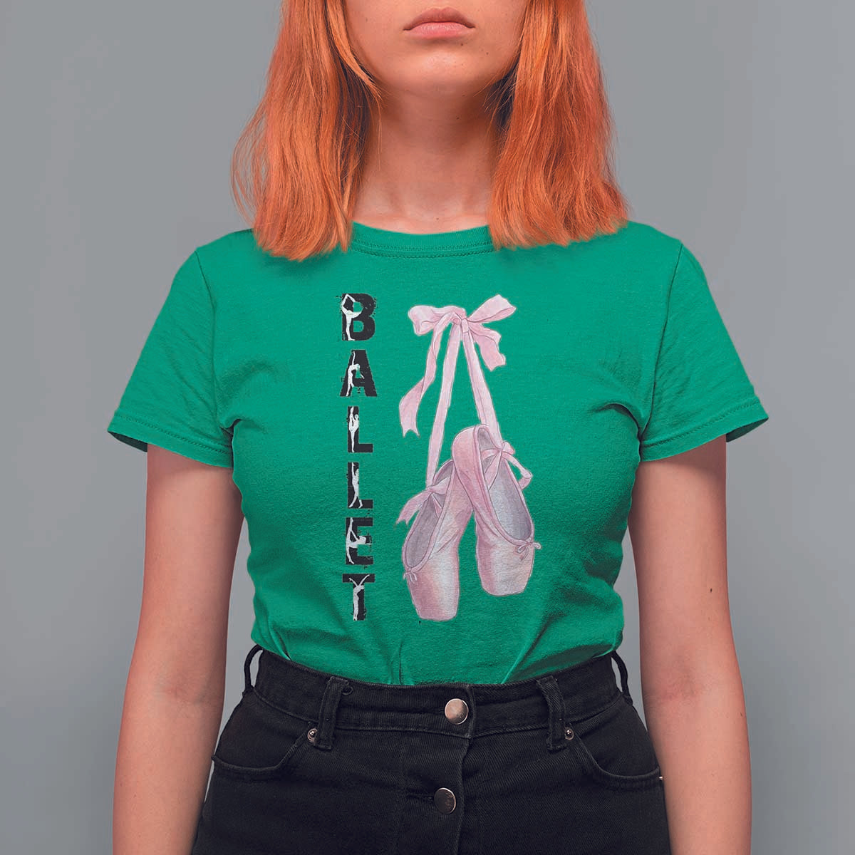 Ballerina Pointe Shoes T Shirt For Women Gift For Cute Ballet Girl - Wonder Print Shop