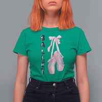 Ballerina Pointe Shoes T Shirt For Women Gift For Cute Ballet Girl - Wonder Print Shop