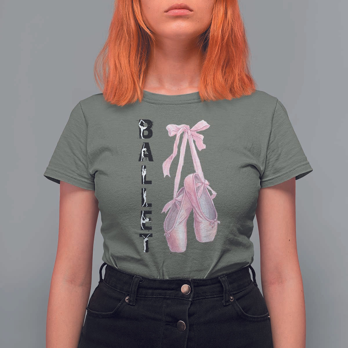 Ballerina Pointe Shoes T Shirt For Women Gift For Cute Ballet Girl - Wonder Print Shop