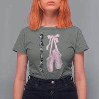 Ballerina Pointe Shoes T Shirt For Women Gift For Cute Ballet Girl - Wonder Print Shop