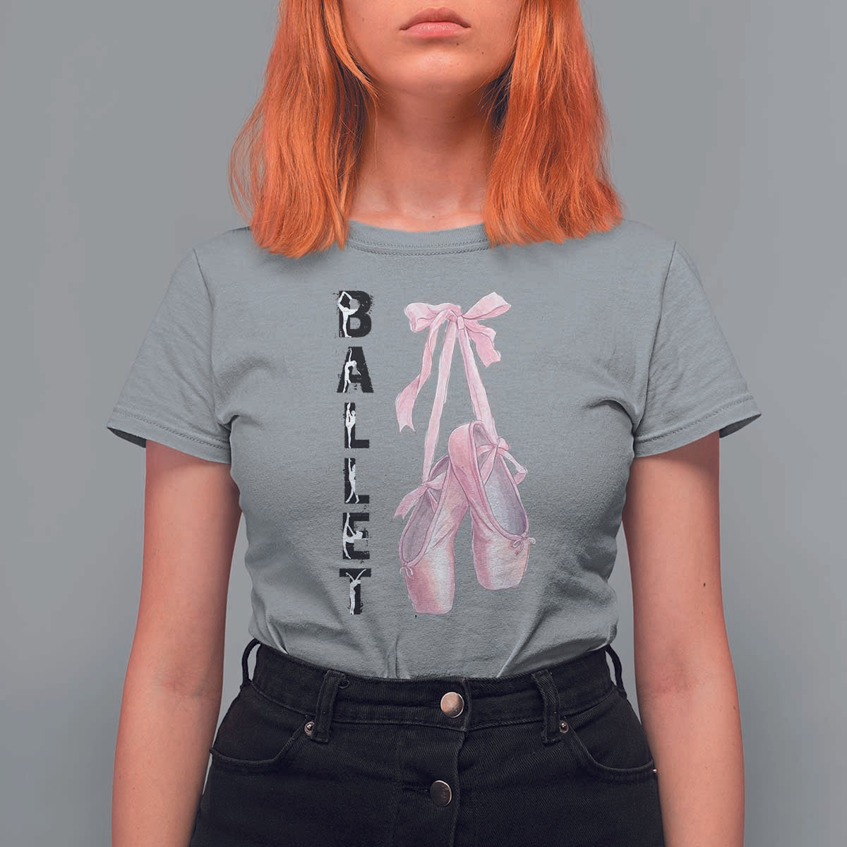 Ballerina Pointe Shoes T Shirt For Women Gift For Cute Ballet Girl - Wonder Print Shop