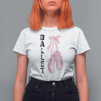 Ballerina Pointe Shoes T Shirt For Women Gift For Cute Ballet Girl - Wonder Print Shop