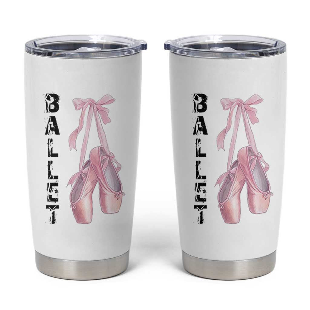 Ballerina Pointe Shoes Tumbler Cup Gift For Cute Ballet Girl
