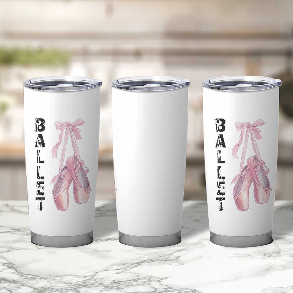 Ballerina Pointe Shoes Tumbler Cup Gift For Cute Ballet Girl