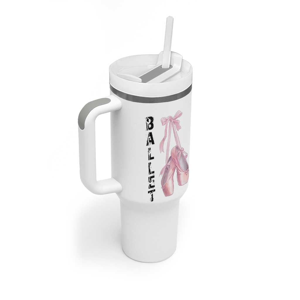 Ballerina Pointe Shoes Tumbler With Handle Gift For Cute Ballet Girl