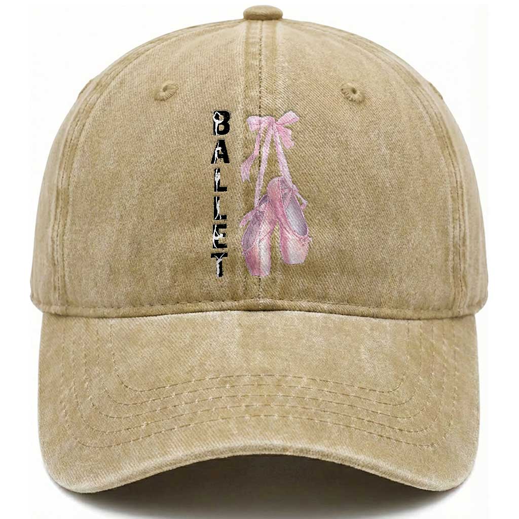 Ballerina Pointe Shoes Washed Cotton Baseball Cap Gift For Cute Ballet Girl