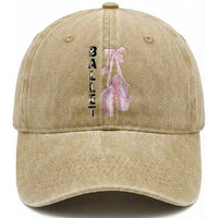 Ballerina Pointe Shoes Washed Cotton Baseball Cap Gift For Cute Ballet Girl