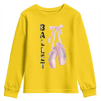 Ballerina Pointe Shoes Youth Sweatshirt Gift For Cute Ballet Girl - Wonder Print Shop