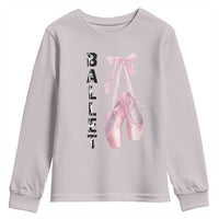 Ballerina Pointe Shoes Youth Sweatshirt Gift For Cute Ballet Girl - Wonder Print Shop