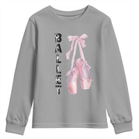 Ballerina Pointe Shoes Youth Sweatshirt Gift For Cute Ballet Girl - Wonder Print Shop