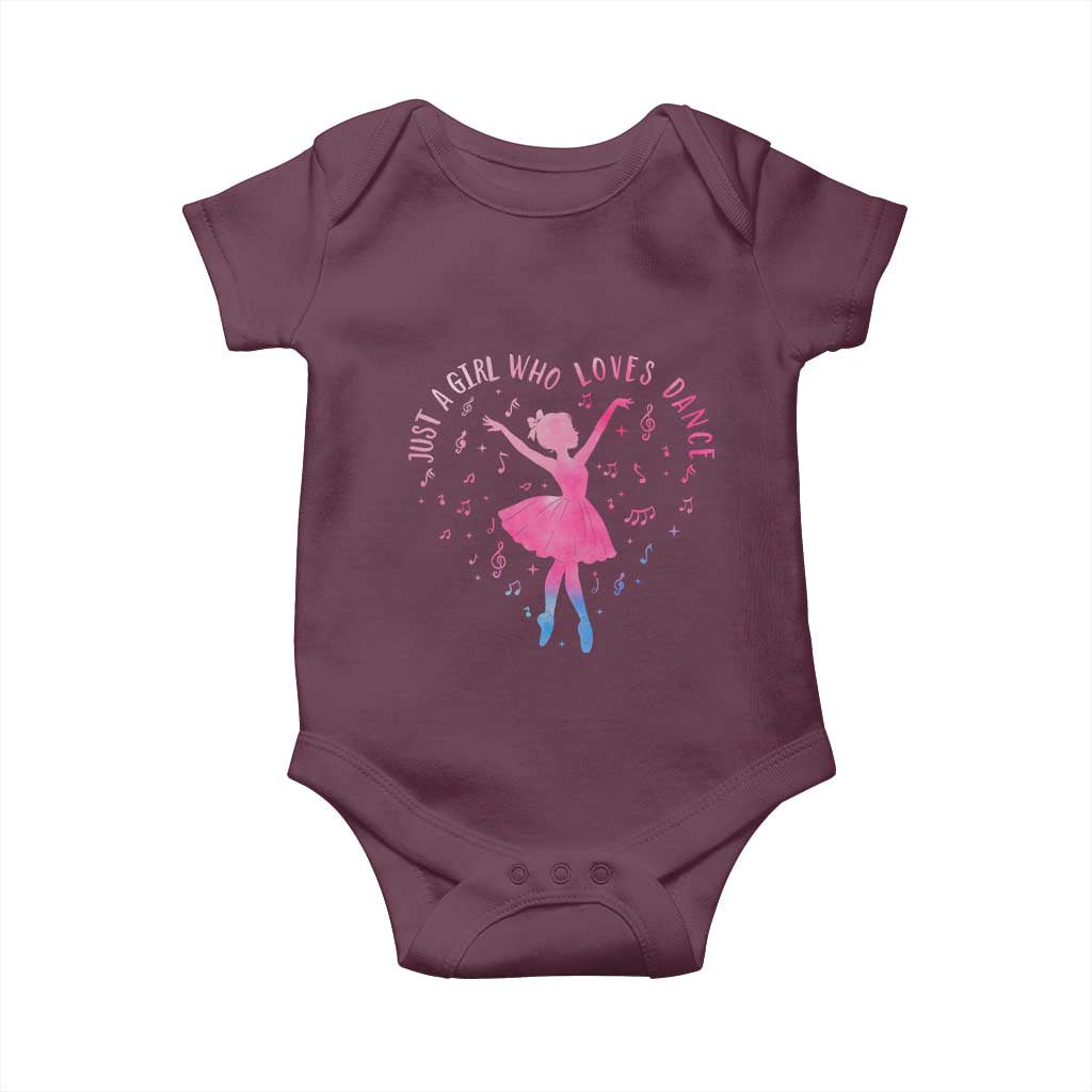 Just A Girl Who Loves Dance Baby Onesie Gift For Cute Ballet Girl - Wonder Print Shop