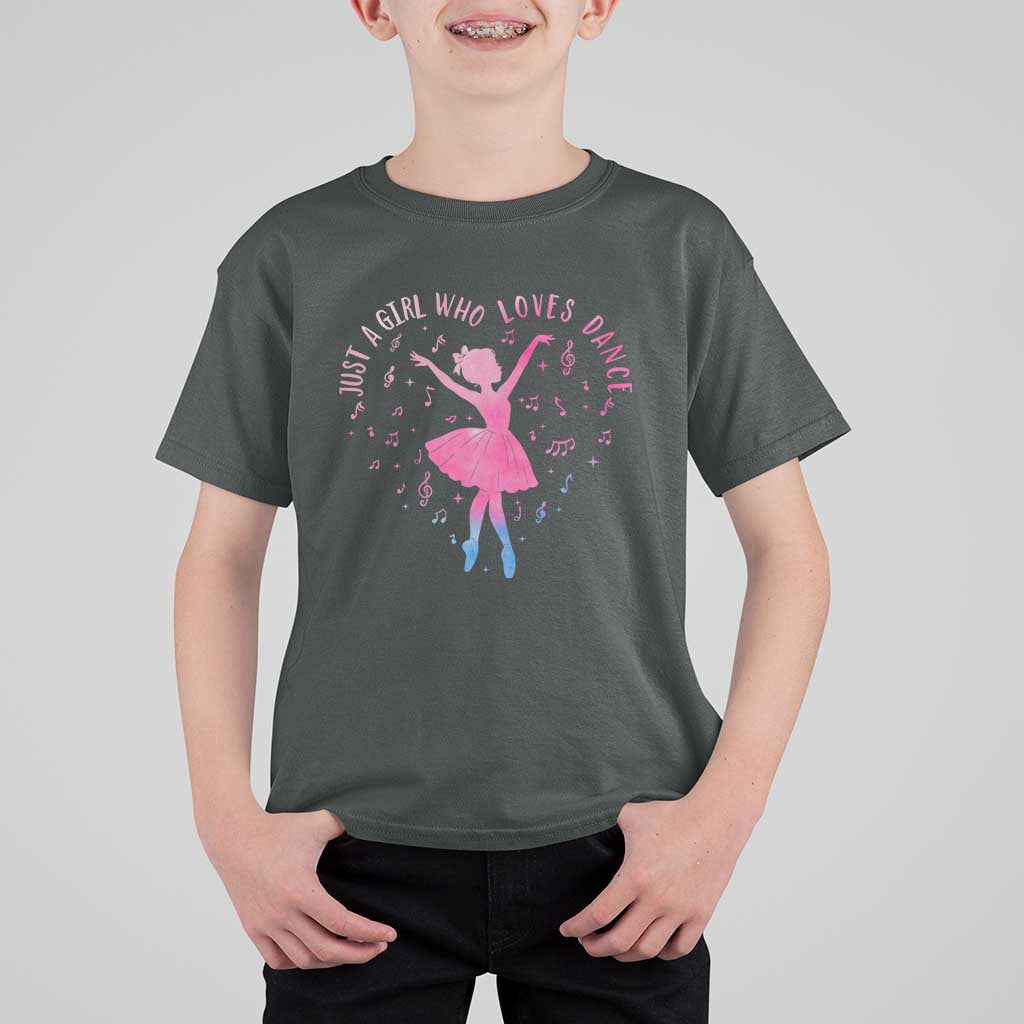 Just A Girl Who Loves Dance T Shirt For Kid Gift For Cute Ballet Girl - Wonder Print Shop