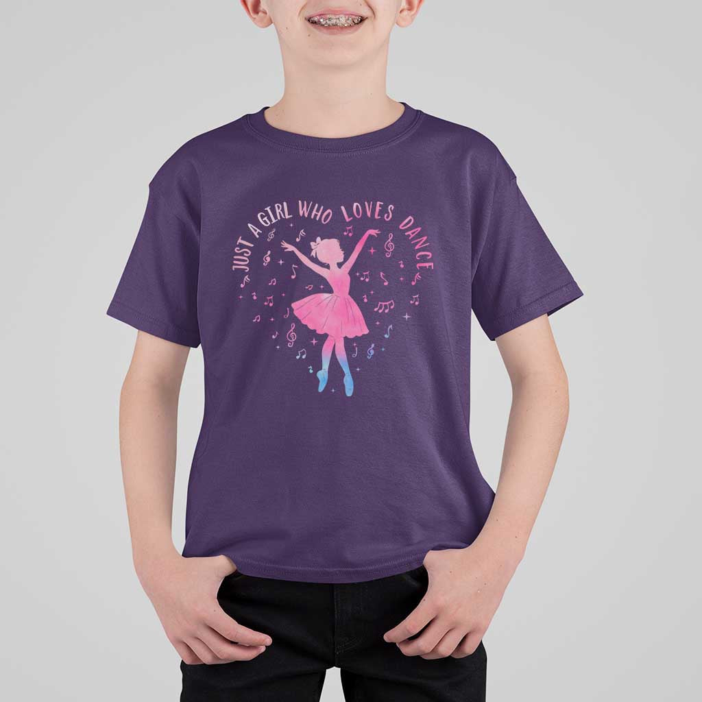 Just A Girl Who Loves Dance T Shirt For Kid Gift For Cute Ballet Girl - Wonder Print Shop