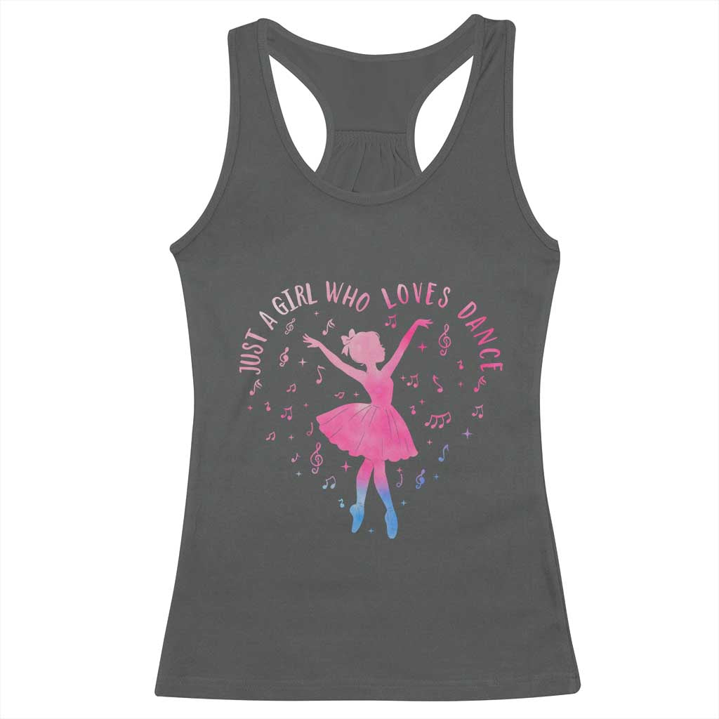Just A Girl Who Loves Dance Racerback Tank Top Gift For Cute Ballet Girl - Wonder Print Shop