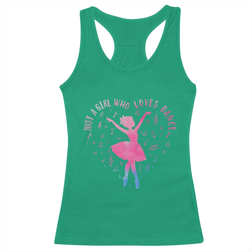 Just A Girl Who Loves Dance Racerback Tank Top Gift For Cute Ballet Girl - Wonder Print Shop