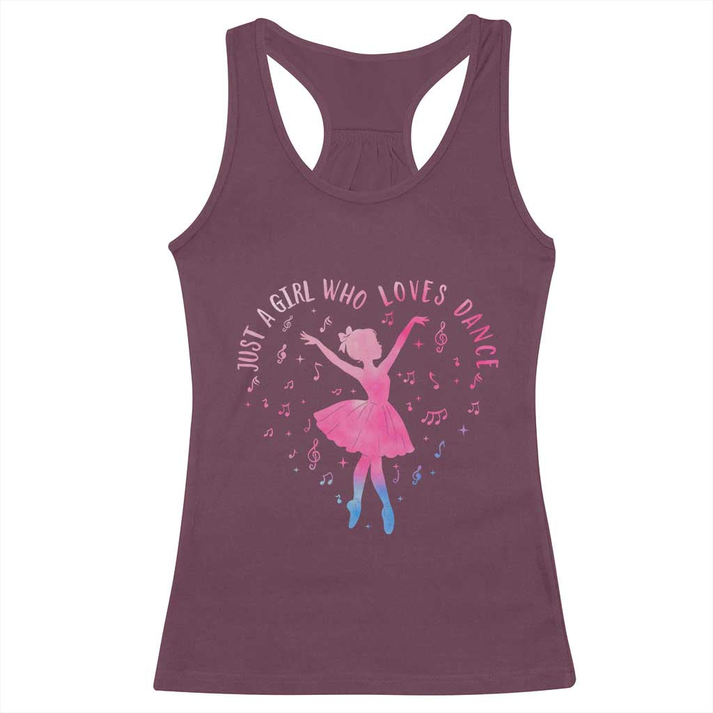 Just A Girl Who Loves Dance Racerback Tank Top Gift For Cute Ballet Girl - Wonder Print Shop
