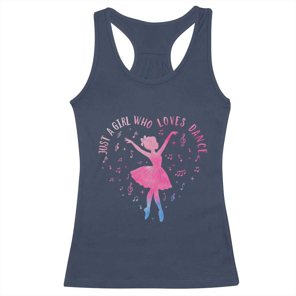Just A Girl Who Loves Dance Racerback Tank Top Gift For Cute Ballet Girl - Wonder Print Shop