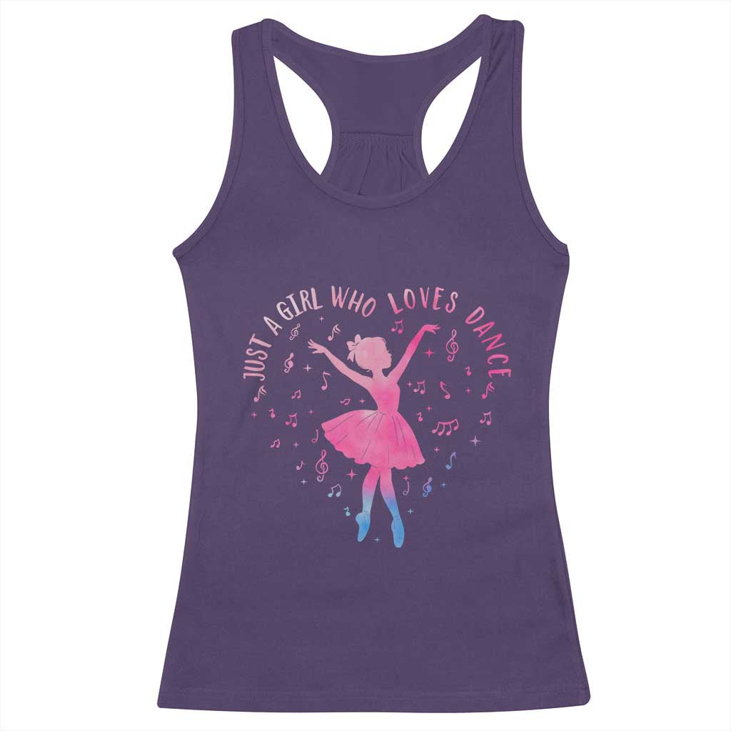 Just A Girl Who Loves Dance Racerback Tank Top Gift For Cute Ballet Girl - Wonder Print Shop