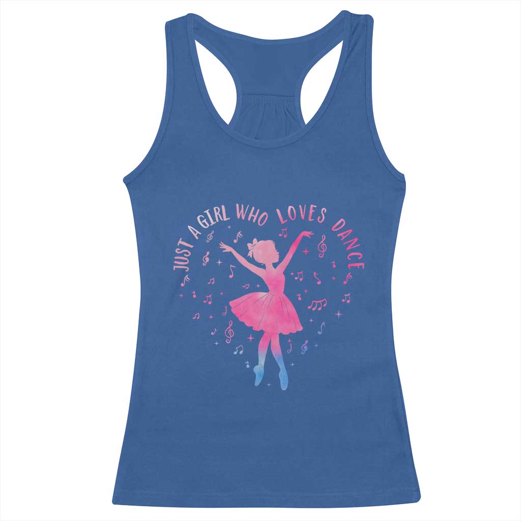 Just A Girl Who Loves Dance Racerback Tank Top Gift For Cute Ballet Girl - Wonder Print Shop