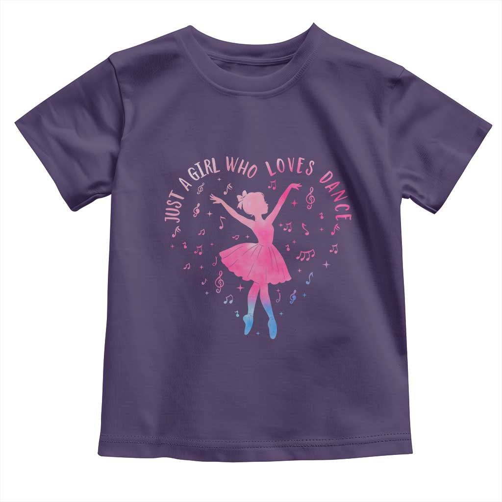 Just A Girl Who Loves Dance Toddler T Shirt Gift For Cute Ballet Girl - Wonder Print Shop