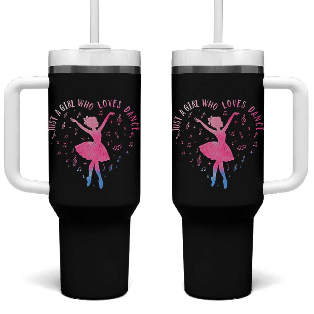 Just A Girl Who Loves Dance Tumbler With Handle Gift For Cute Ballet Girl