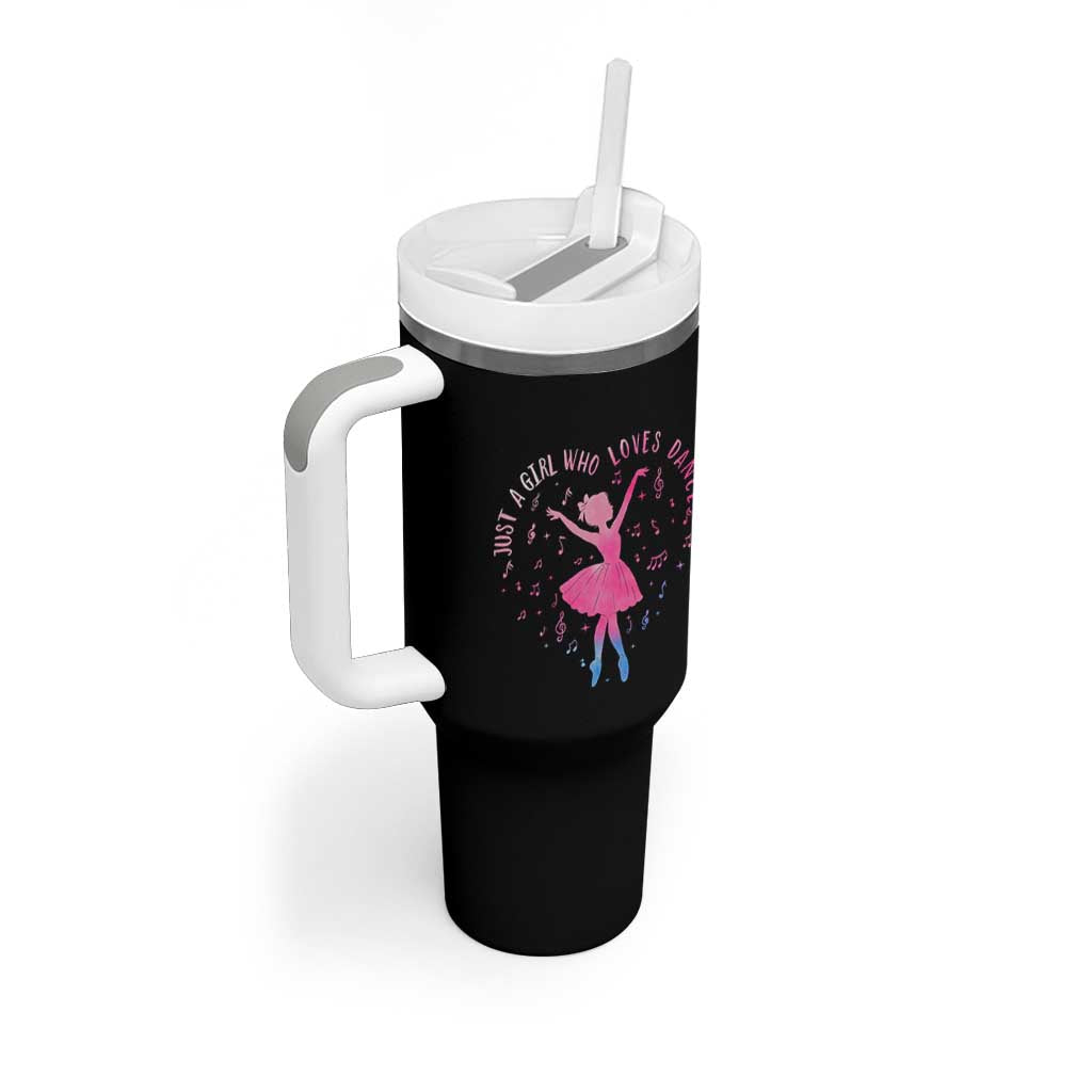 Just A Girl Who Loves Dance Tumbler With Handle Gift For Cute Ballet Girl