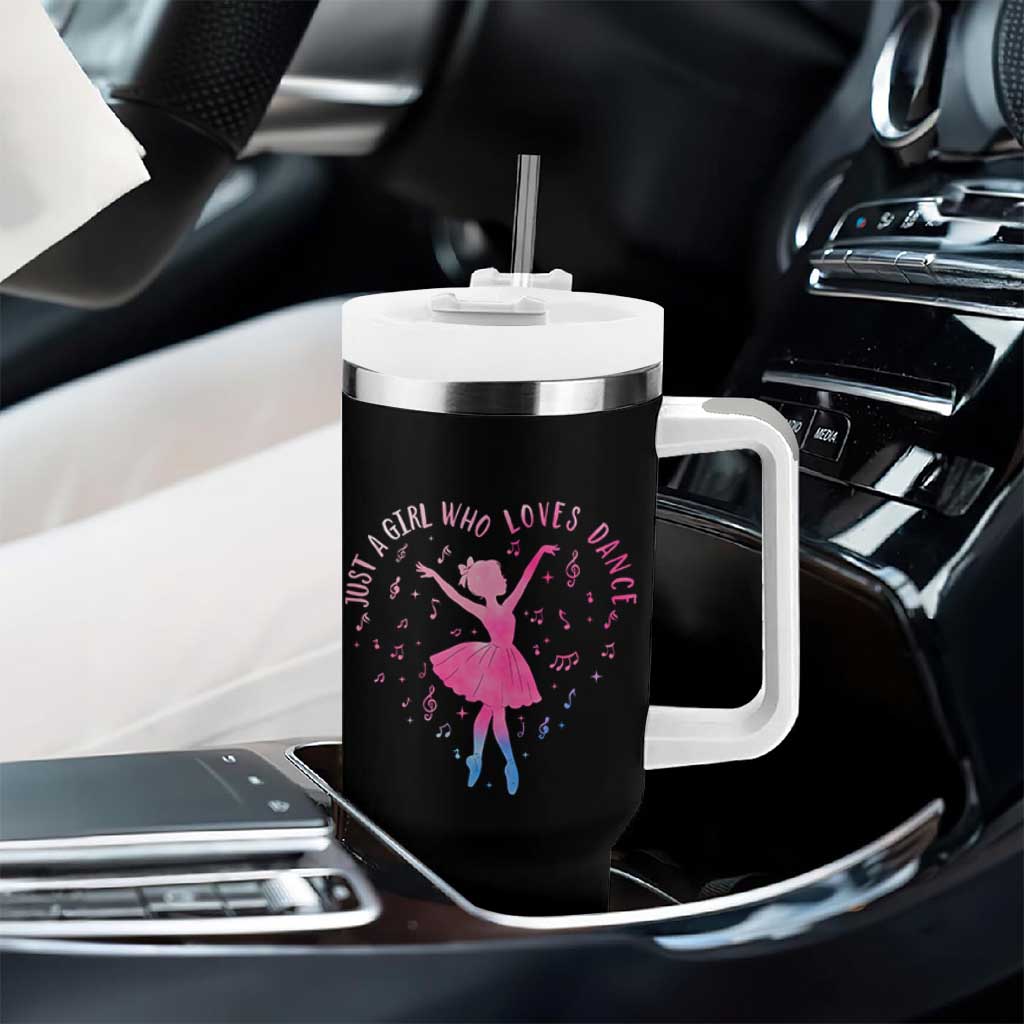 Just A Girl Who Loves Dance Tumbler With Handle Gift For Cute Ballet Girl