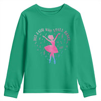 Just A Girl Who Loves Dance Youth Sweatshirt Gift For Cute Ballet Girl - Wonder Print Shop