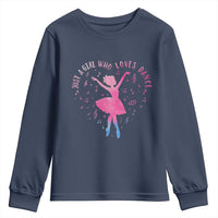 Just A Girl Who Loves Dance Youth Sweatshirt Gift For Cute Ballet Girl - Wonder Print Shop