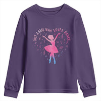 Just A Girl Who Loves Dance Youth Sweatshirt Gift For Cute Ballet Girl - Wonder Print Shop