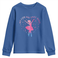 Just A Girl Who Loves Dance Youth Sweatshirt Gift For Cute Ballet Girl - Wonder Print Shop