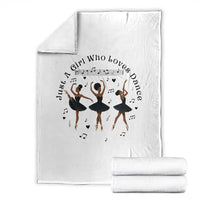 African American Ballet Dancer Throw Blanket Just A Girl Who Loves Dance - Wonder Print Shop