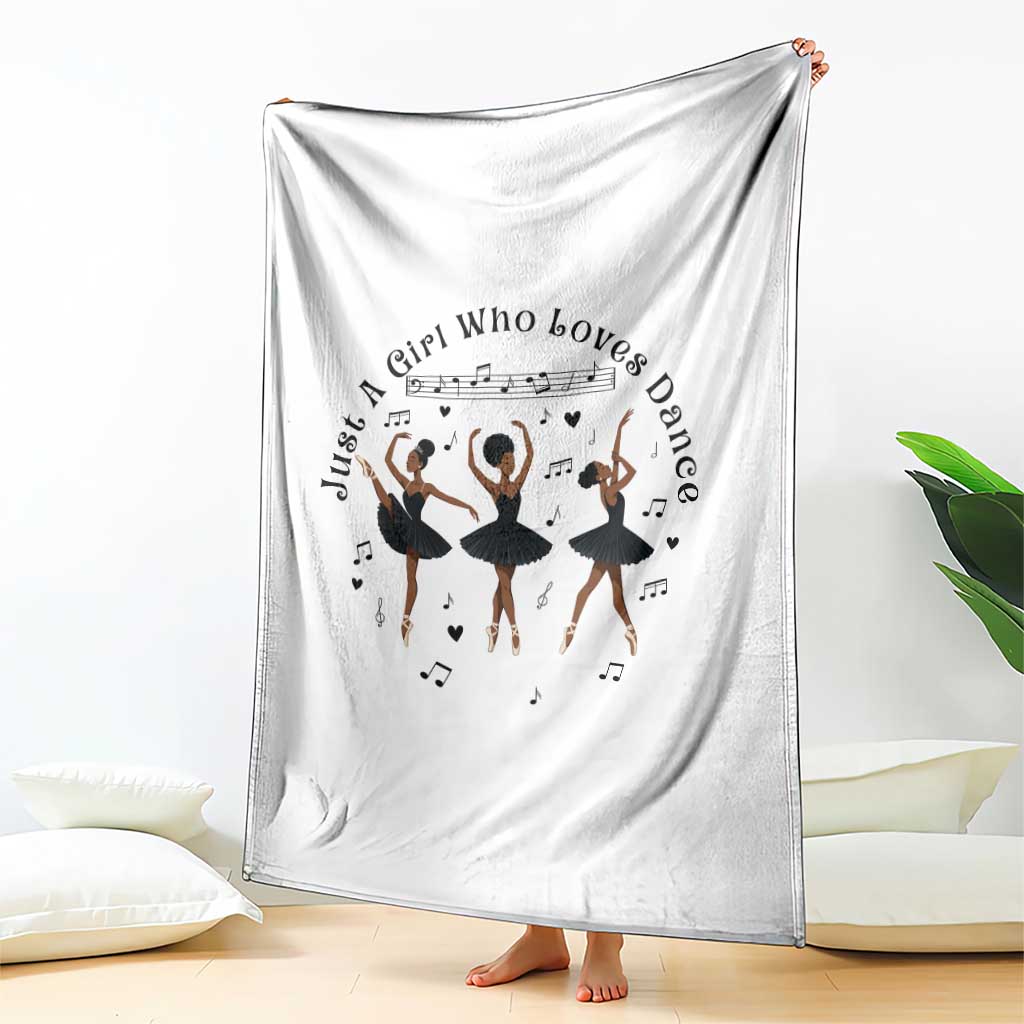 African American Ballet Dancer Throw Blanket Just A Girl Who Loves Dance - Wonder Print Shop