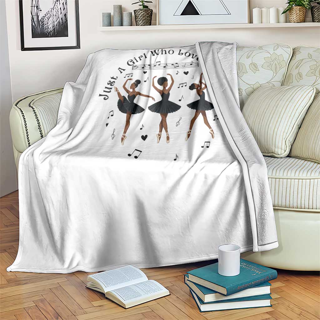 African American Ballet Dancer Throw Blanket Just A Girl Who Loves Dance - Wonder Print Shop