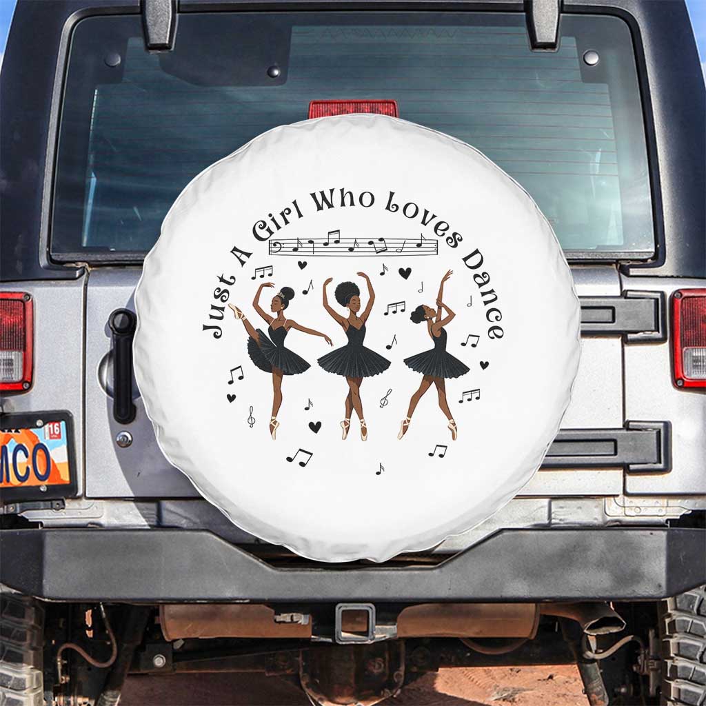 African American Ballet Dancer Spare Tire Cover Just A Girl Who Loves Dance - Wonder Print Shop